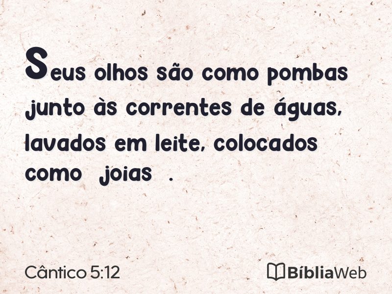 Cântico 5:12 em imagem para compartilhar