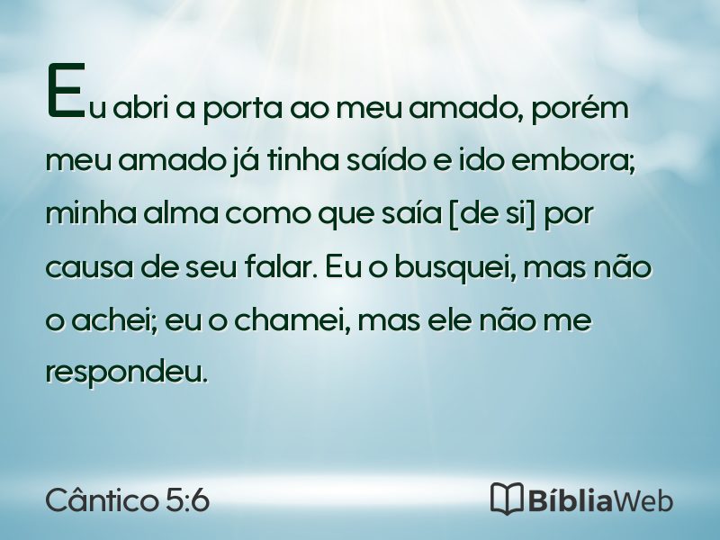 Cântico 5:6 em imagem para compartilhar