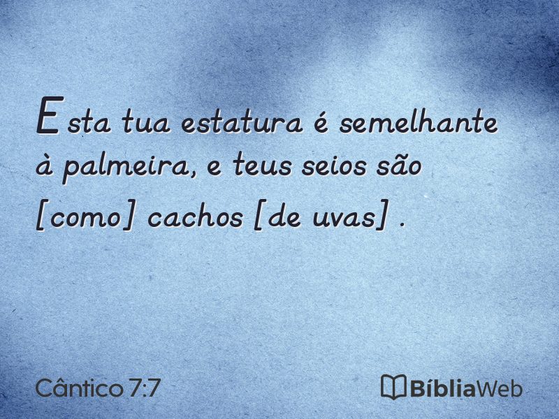 Cântico 7:7 em imagem para compartilhar