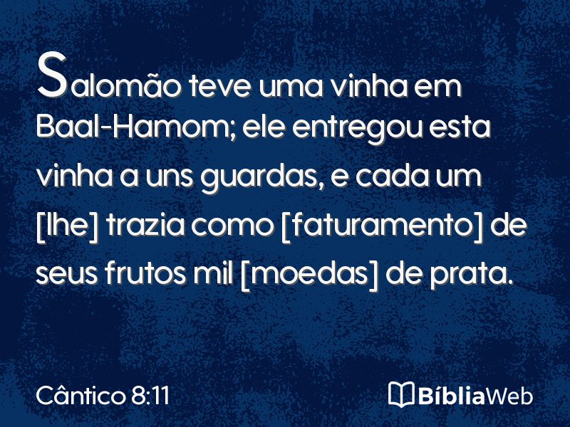Cântico 8:11 em imagem para compartilhar
