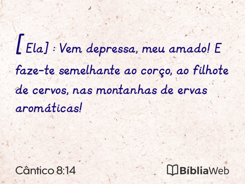 Cântico 8:14 em imagem para compartilhar