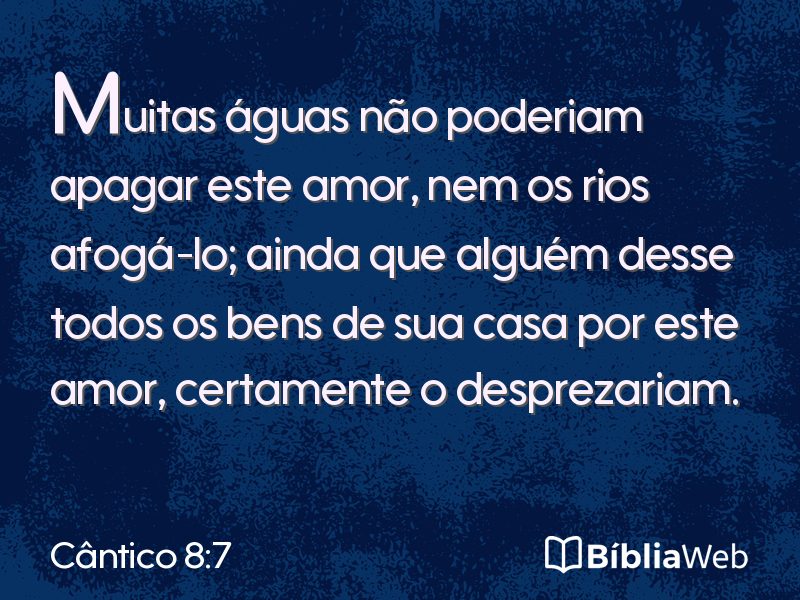 Cântico 8:7 em imagem para compartilhar