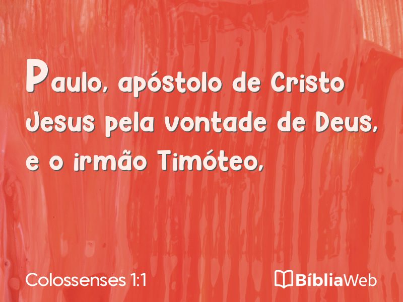 Colossenses 1:1 em imagem para compartilhar