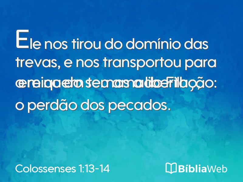 Colossenses 1:13-14 em imagem para compartilhar