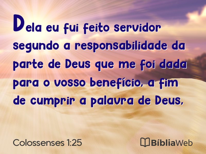 Colossenses 1:25 em imagem para compartilhar