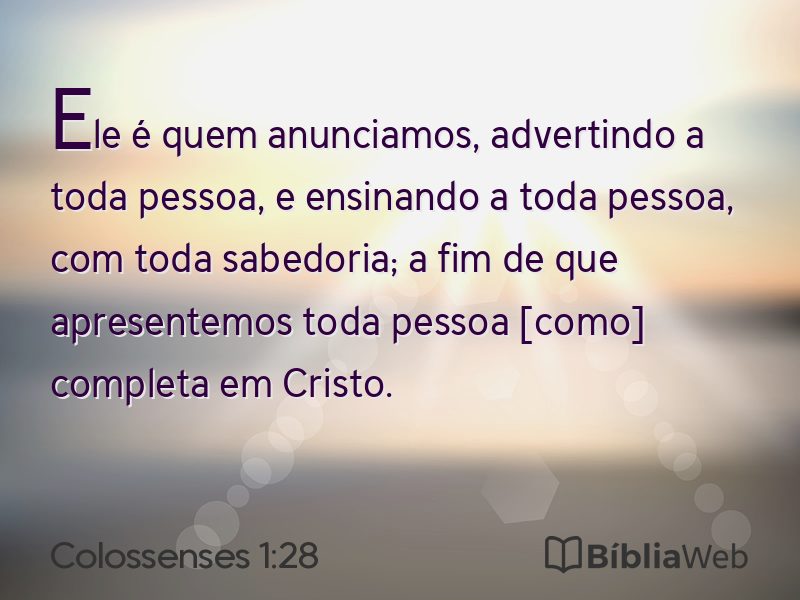 Colossenses 1:28 em imagem para compartilhar
