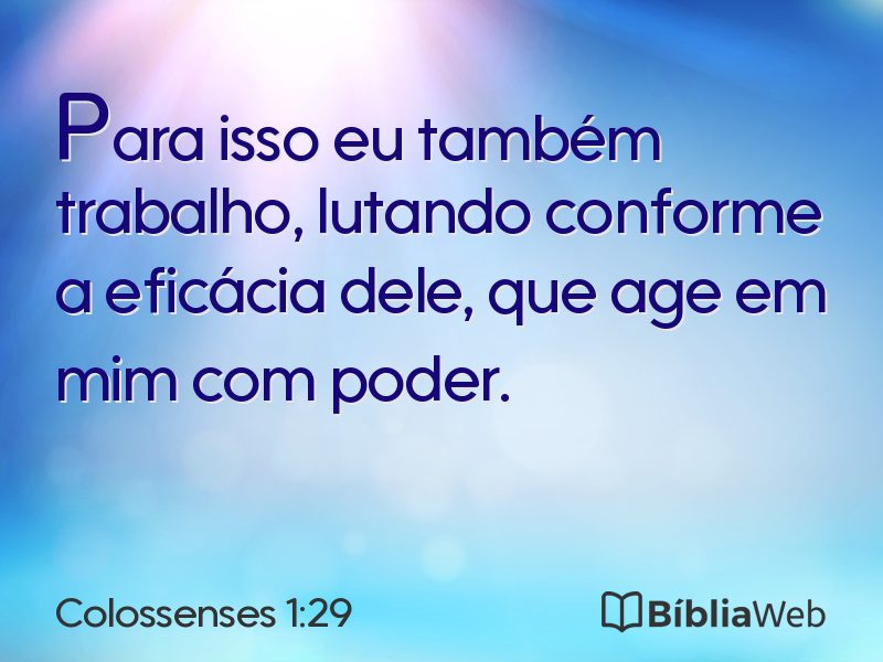 Colossenses 1:29 em imagem para compartilhar