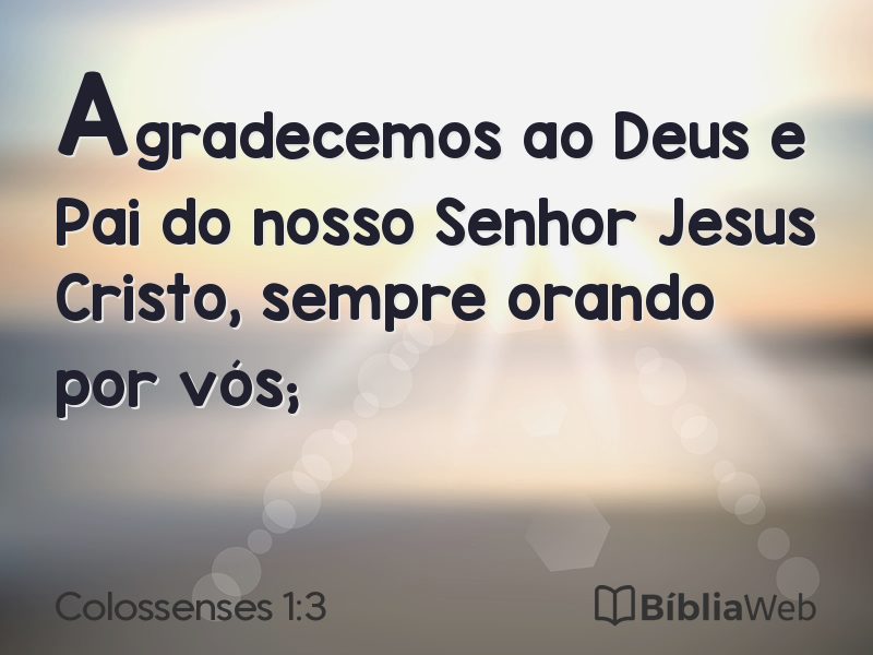 Colossenses 1:3 em imagem para compartilhar