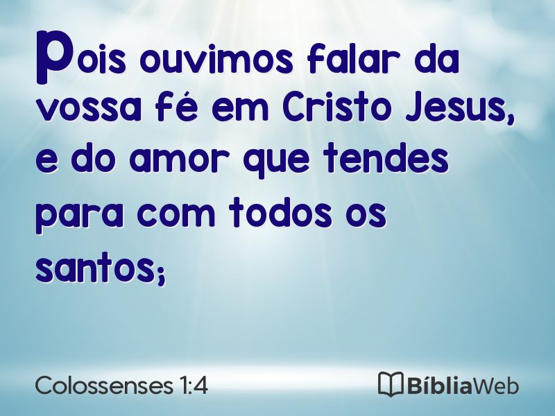 Colossenses 1:4 em imagem para compartilhar