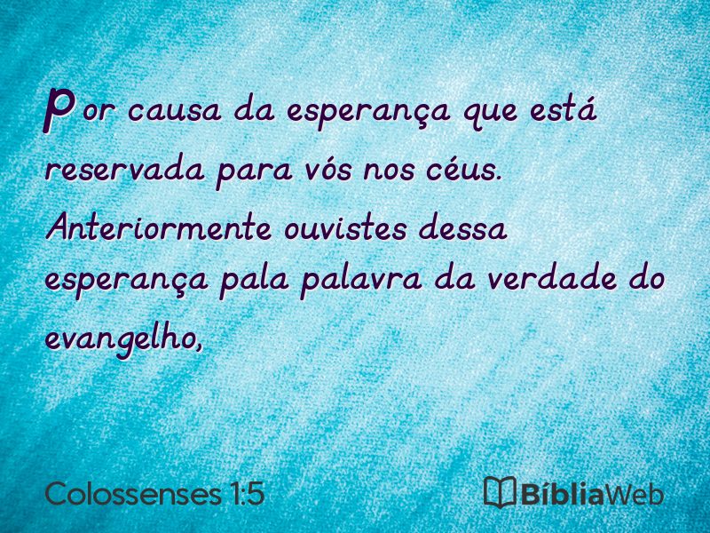 Colossenses 1:5 em imagem para compartilhar