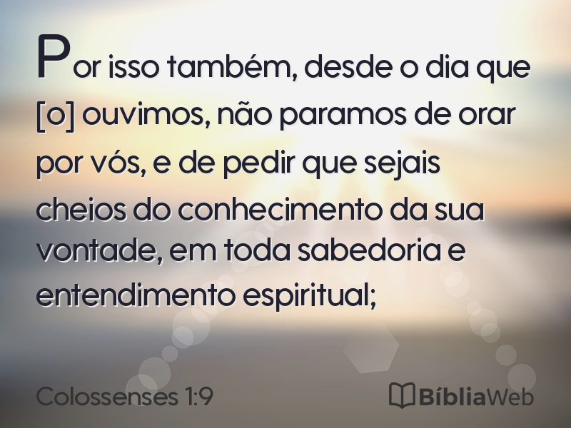 Colossenses 1:9 em imagem para compartilhar
