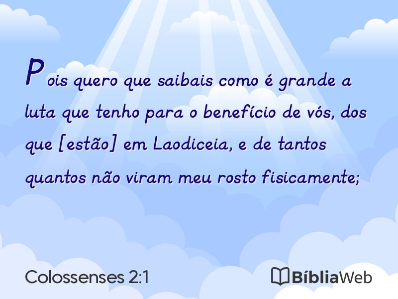 Colossenses 2:1 em imagem para compartilhar