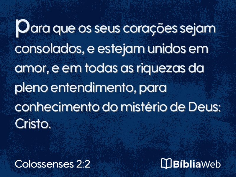 Colossenses 2:2 em imagem para compartilhar