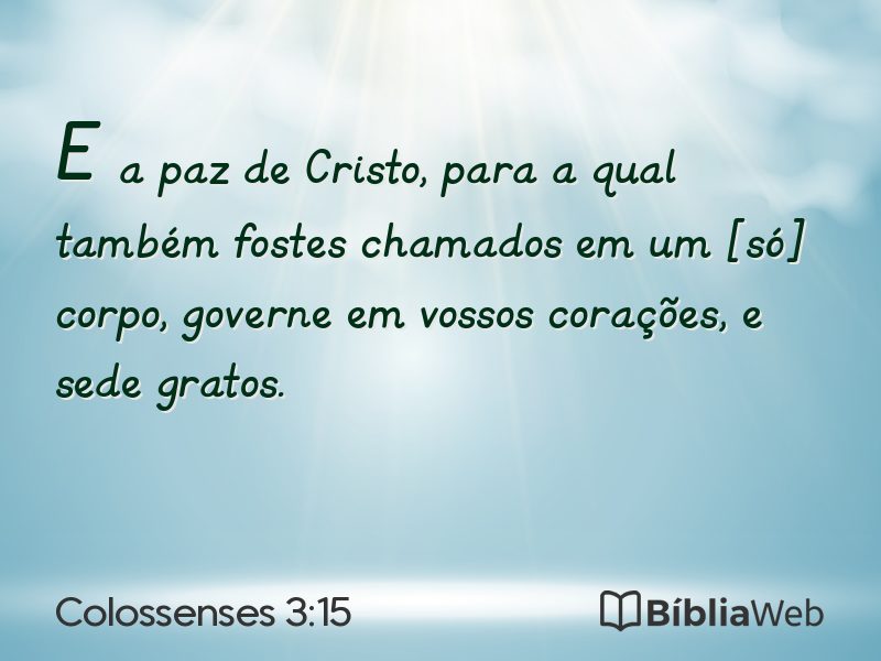 Colossenses 3:15 em imagem para compartilhar