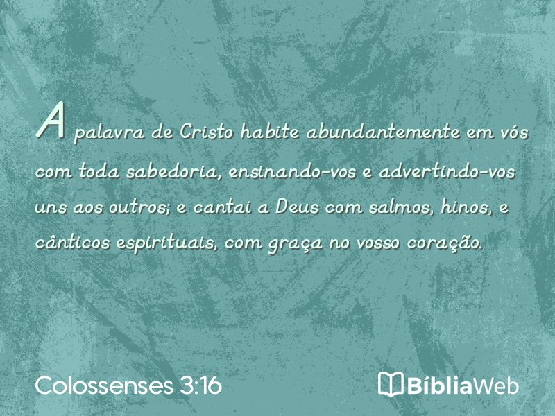 Colossenses 3:16 em imagem para compartilhar