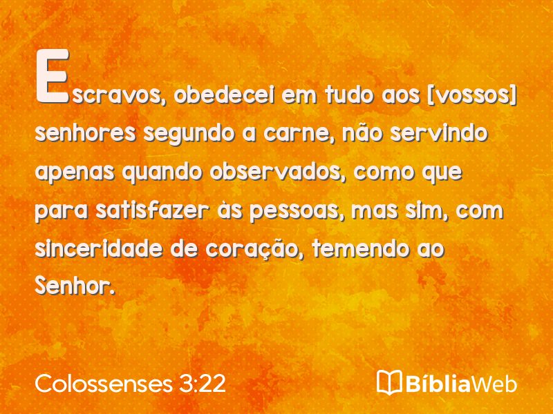 Colossenses 3:22 em imagem para compartilhar