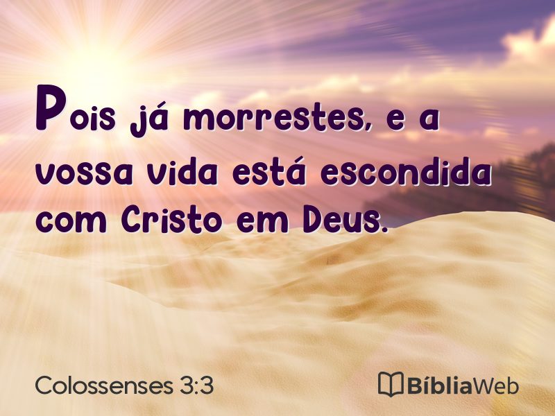 Colossenses 3:3 em imagem para compartilhar