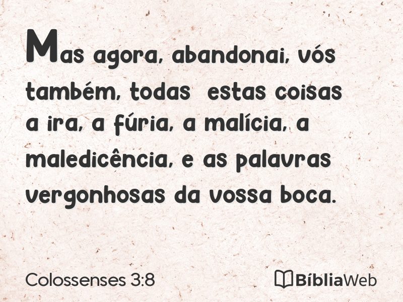 Colossenses 3:8 em imagem para compartilhar