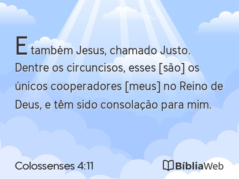 Colossenses 4:11 em imagem para compartilhar