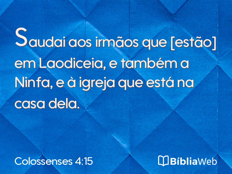 Colossenses 4:15 em imagem para compartilhar