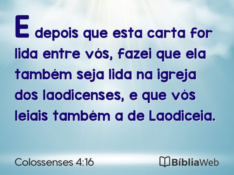 Colossenses 4:16 em imagem para compartilhar