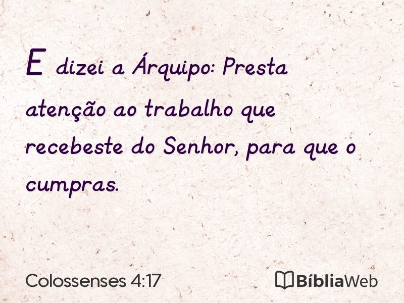 Colossenses 4:17 em imagem para compartilhar