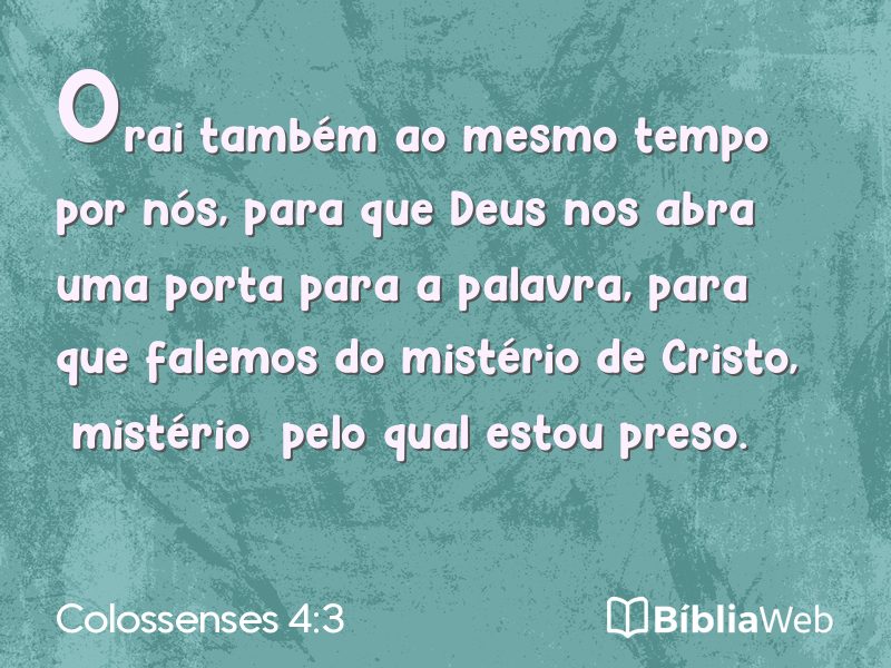 Colossenses 4:3 em imagem para compartilhar