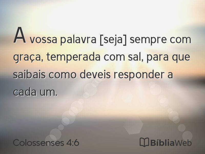 Colossenses 4:6 em imagem para compartilhar
