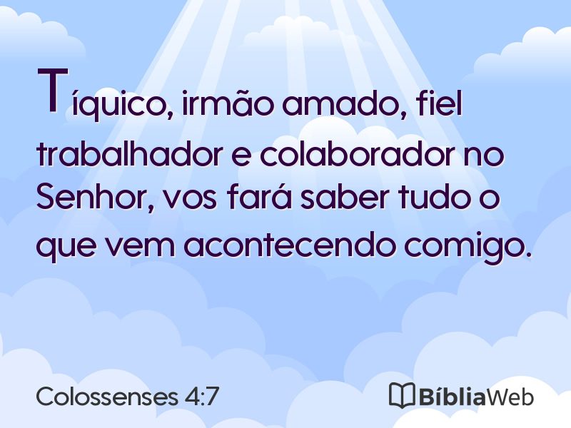 Colossenses 4:7 em imagem para compartilhar