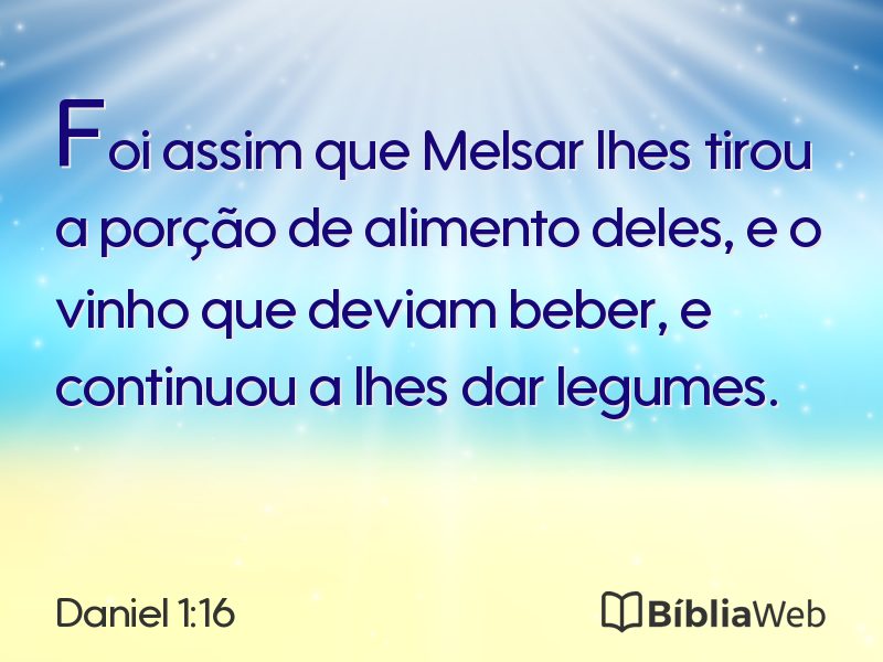 Daniel 1:16 em imagem para compartilhar