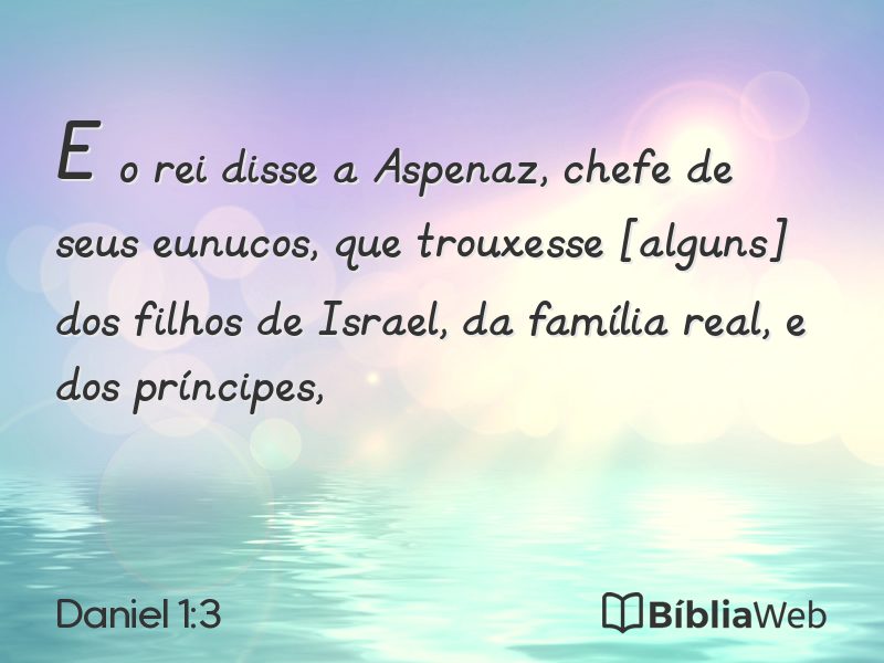 Daniel 1:3 em imagem para compartilhar