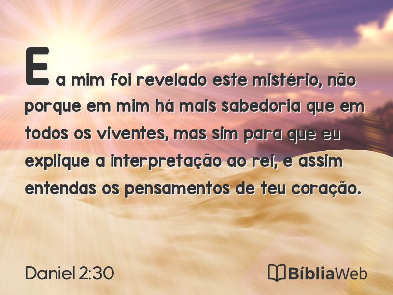 Daniel 2:30 em imagem para compartilhar