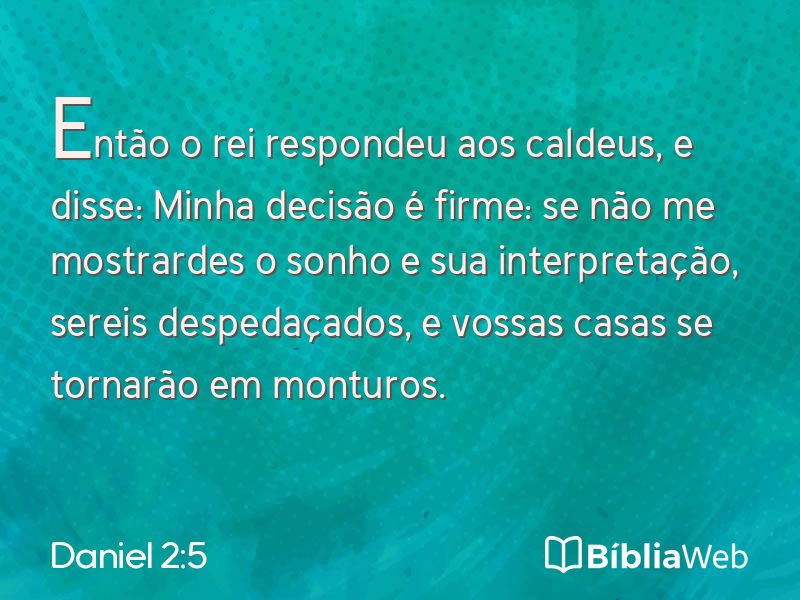 Daniel 2:5 em imagem para compartilhar