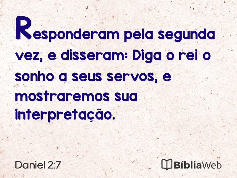 Daniel 2:7 em imagem para compartilhar