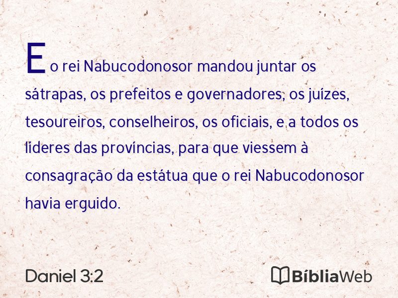 Daniel 3:2 em imagem para compartilhar