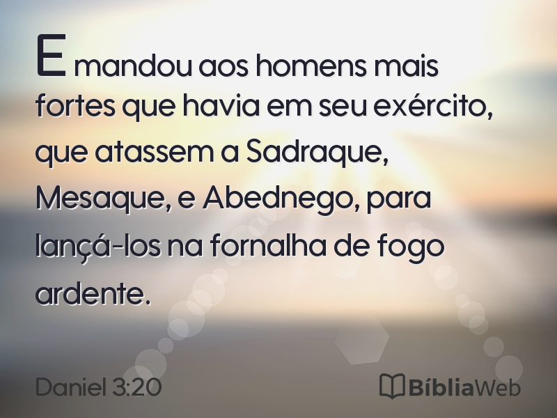 Daniel 3:20 em imagem para compartilhar