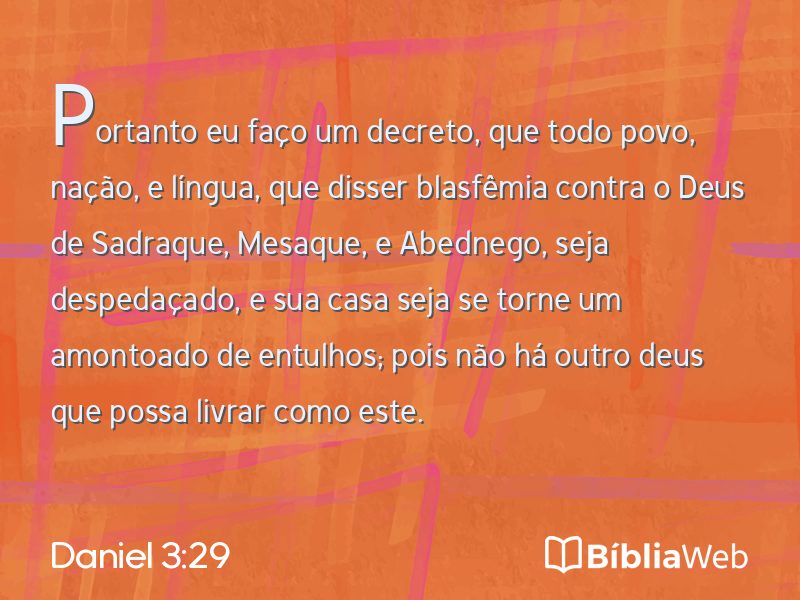 Daniel 3:29 em imagem para compartilhar