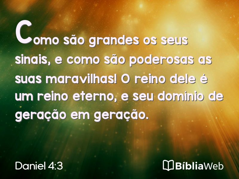 Daniel 4:3 em imagem para compartilhar