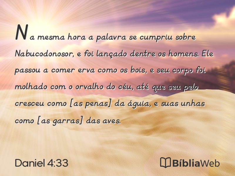 Daniel 4:33 em imagem para compartilhar