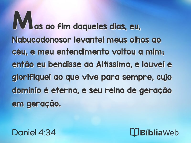 Daniel 4:34 em imagem para compartilhar