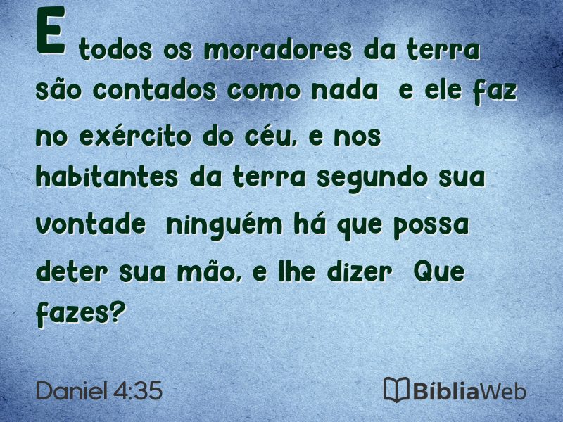 Daniel 4:35 em imagem para compartilhar