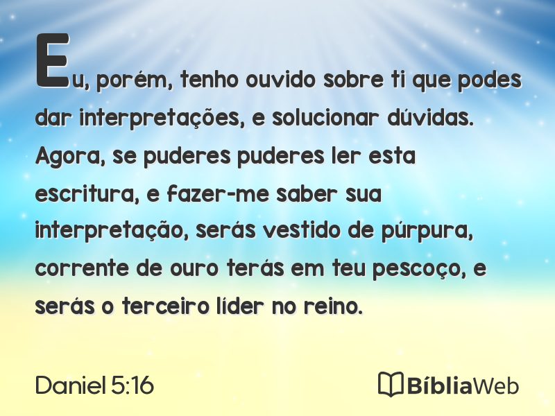 Daniel 5:16 em imagem para compartilhar