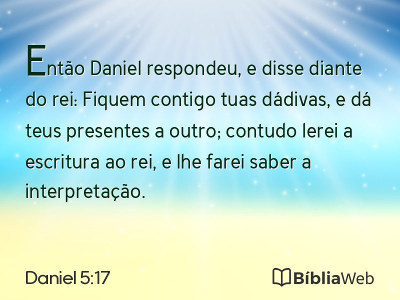 Daniel 5:17 em imagem para compartilhar