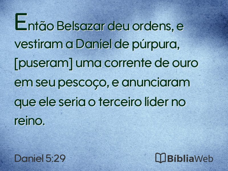 Daniel 5:29 em imagem para compartilhar
