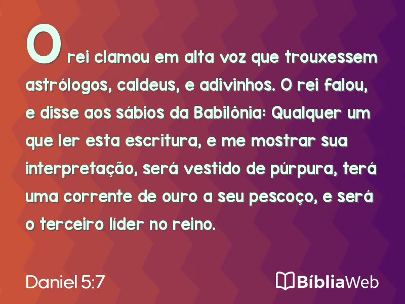 Daniel 5:7 em imagem para compartilhar