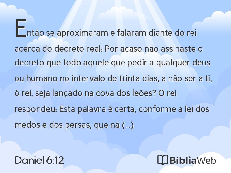 Daniel 6:12 em imagem para compartilhar
