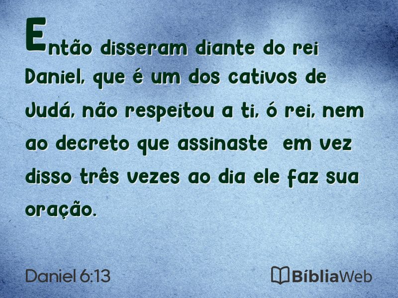 Daniel 6:13 em imagem para compartilhar