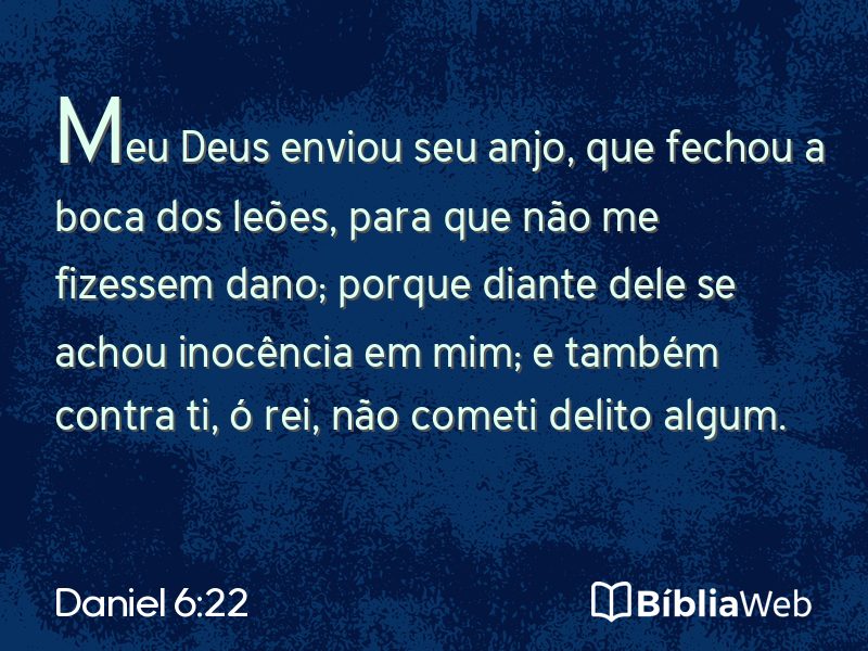 Daniel 6:22 em imagem para compartilhar