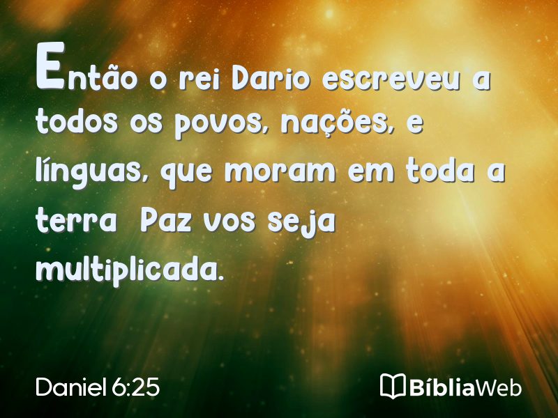 Daniel 6:25 em imagem para compartilhar