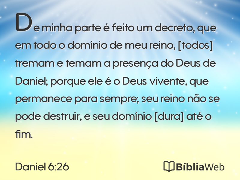 Daniel 6:26 em imagem para compartilhar